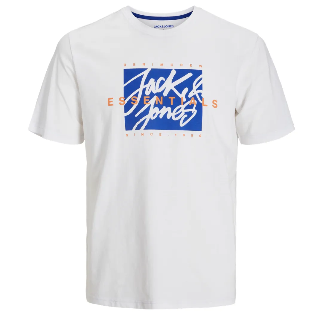 J&J Bela Muška Majica COLTON TEE okrugli izrez