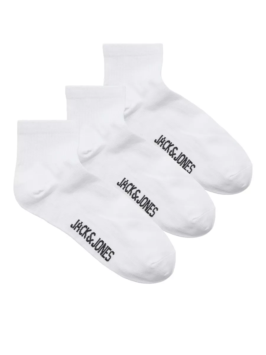 J&J Bele Muške Čarape JACLEON SHORT TENNIS SOCKS 3 PACK