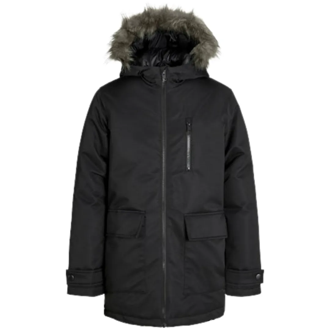 J&J Crna Dečija Jakna JJCHARLIE DETACHABLE FAUX