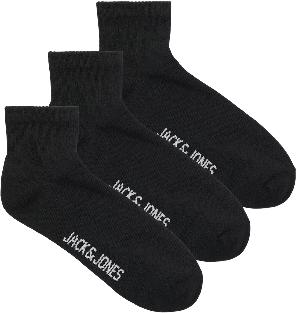 J&J Crne Muške Čarape JACLEON SHORT TENNIS SOCKS 3 PACK