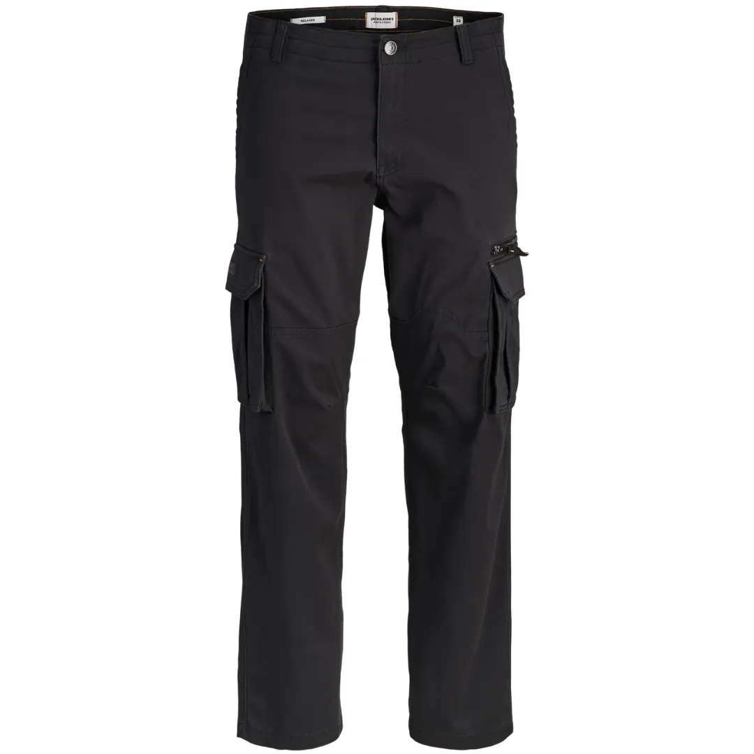 J&amp;J Crne Muške Pantalone JPSTKANE DOVER ZIP CARGO