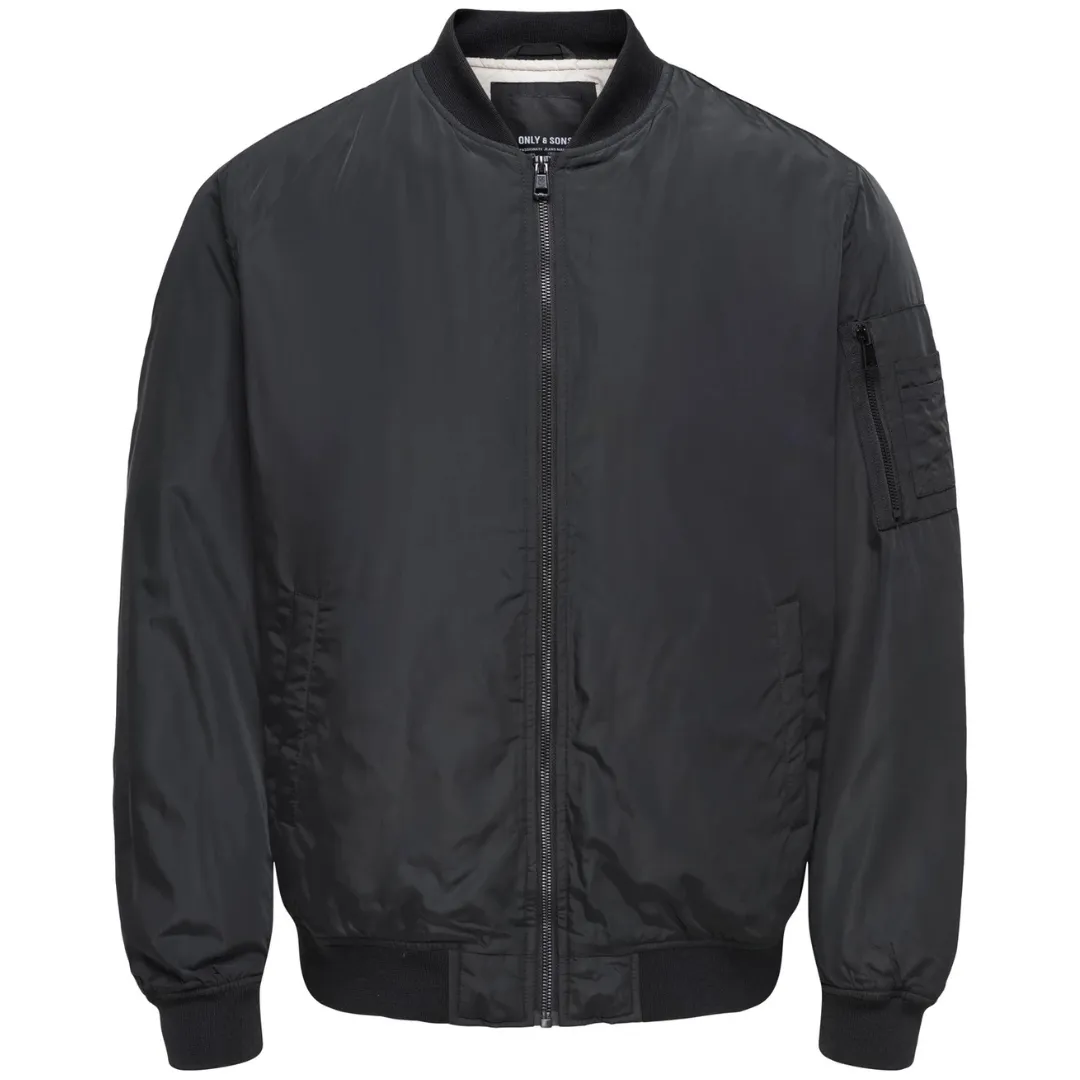 ONLY &amp; SONS Crna Muška Jakna ONSJOSHUA BOMBER