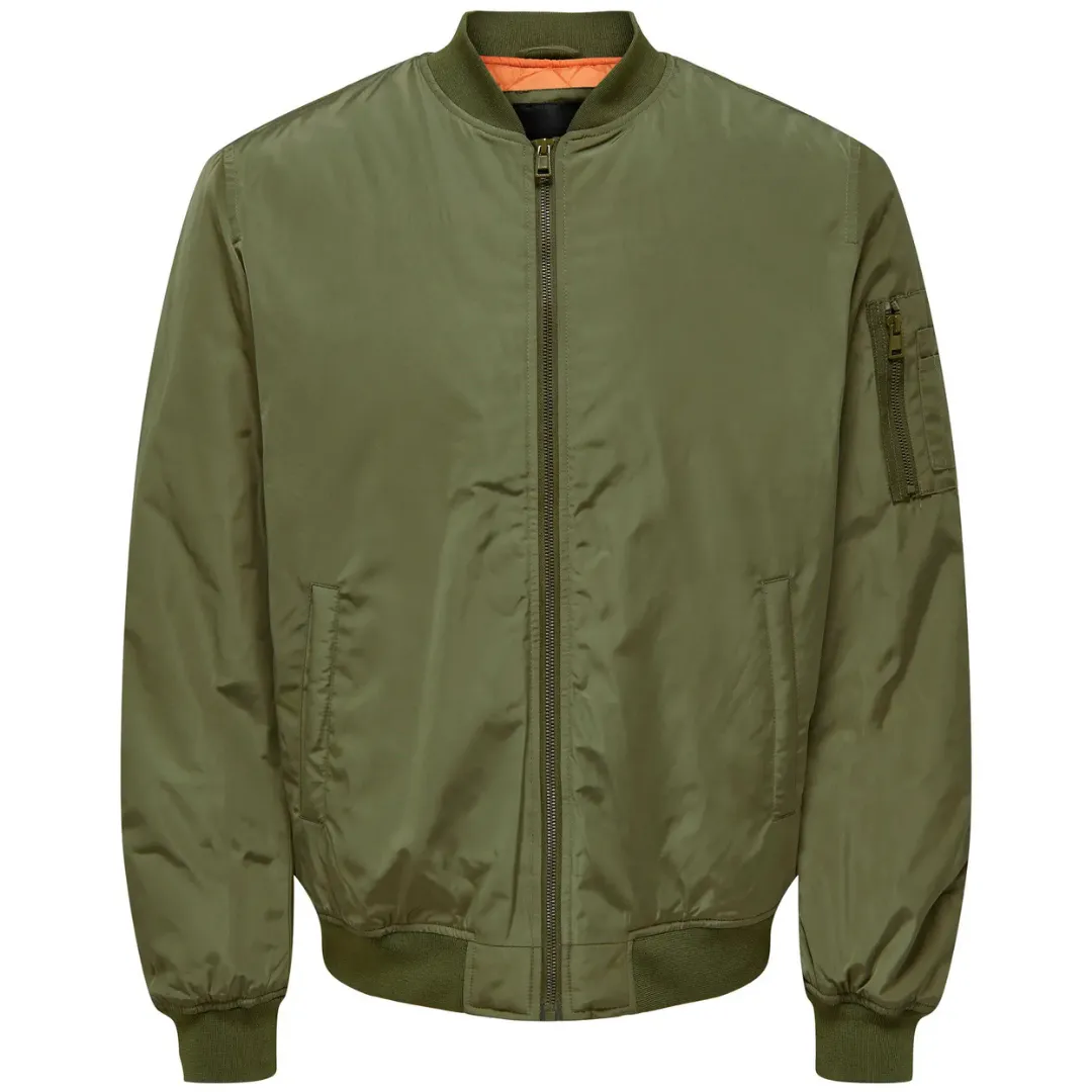 ONLY &amp; SONS Zelena Muška Jakna ONSJOSHUA BOMBER