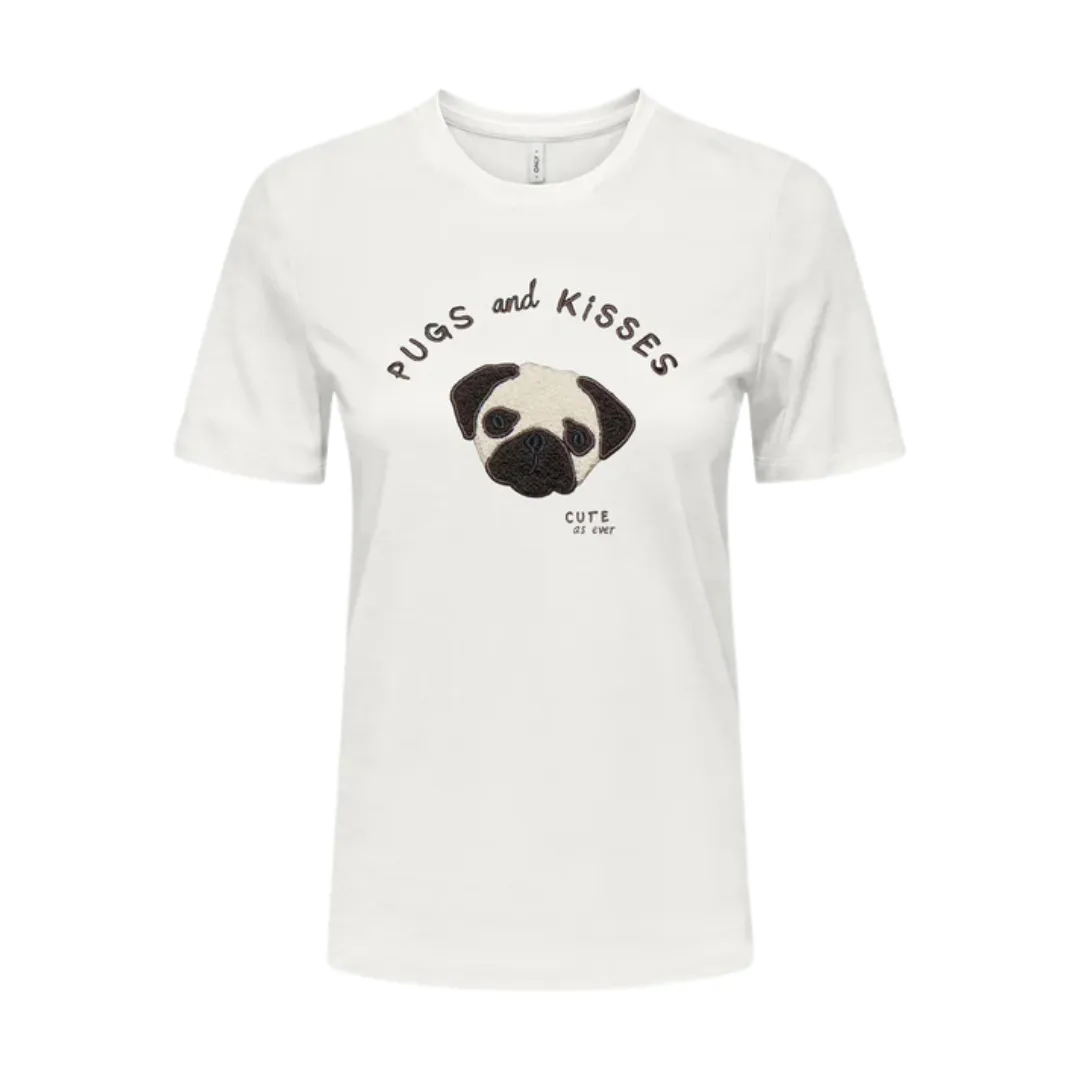 ONLY Bela Ženska Majica ONLTERESA TEDDY TOP
