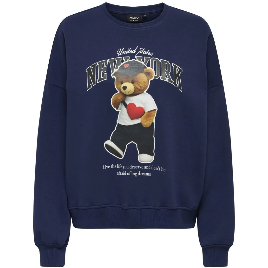 ONLY Plavi Ženski Duks ONLLINDA BEAR