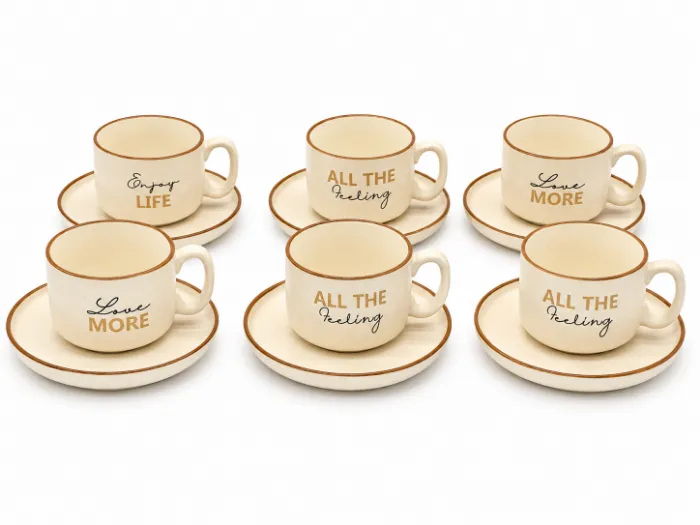 AMC HOME SET ŠOLJA LOVE&amp;LIFE BEŽ 17790