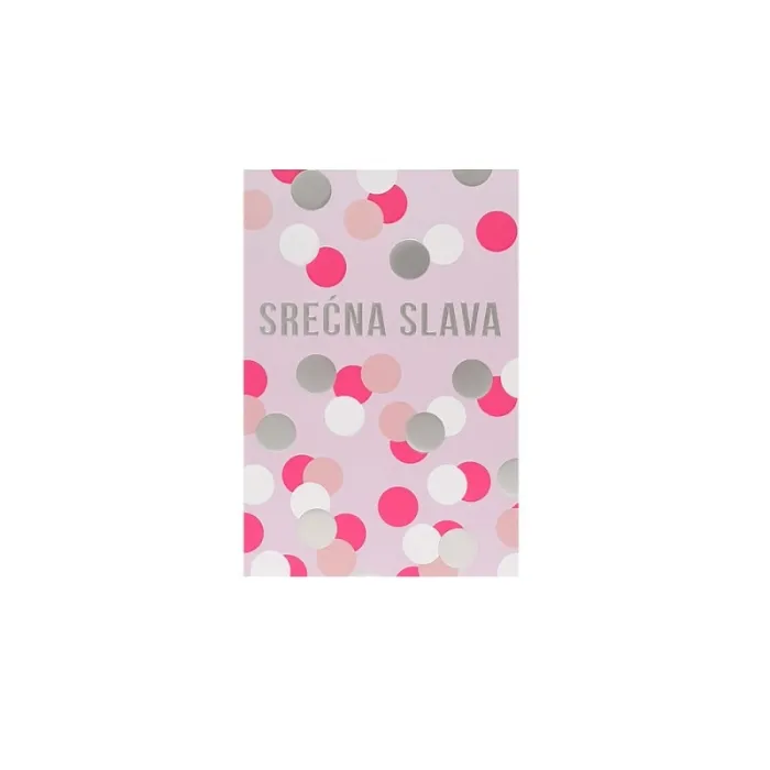 DEXY CO ČESTITKA NEON BLUSH SRECNA SLAVA ROZE