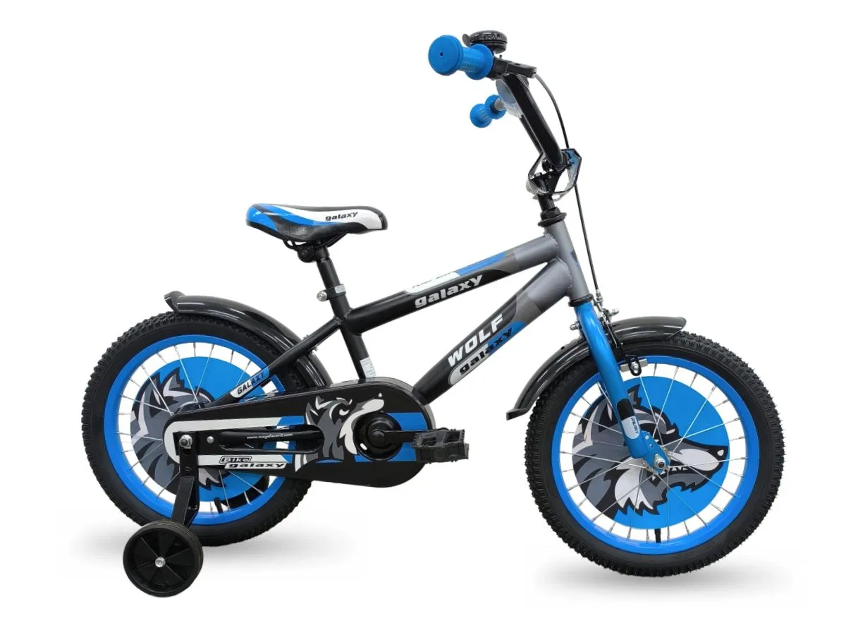 GALAXY DEČIJI BICIKL WOLF 16" CRNO/SIVA/PLAVA
