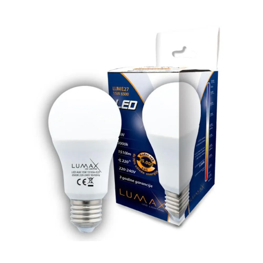 LUMAX LED SIJALICA E27-15W 6500K