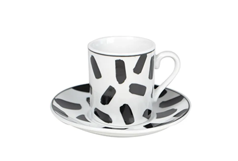 METALAC M PORCELAN SET ZA KAFU 6/1 CRNE LINIJE120-C