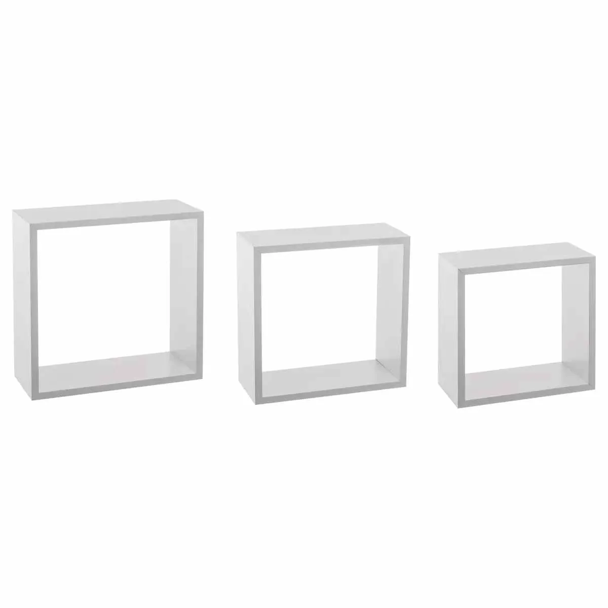 MSV FIVE ZIDNA POL KOCKA 3 KOM 30X12X30CM MDF BELA
