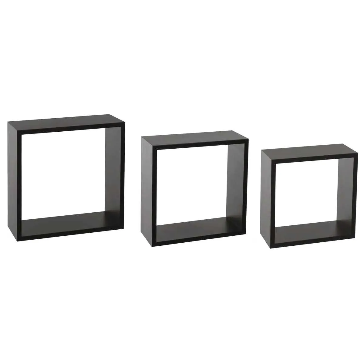 MSV FIVE ZIDNA POL KOCKA 3 KOM 30X12X30CM MDF CRNA