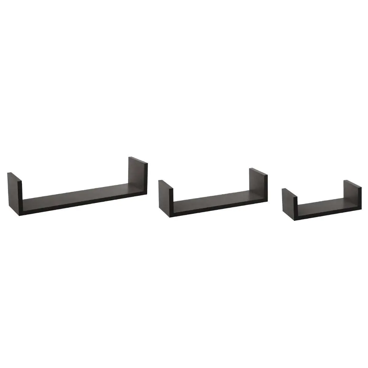 MSV FIVE ZIDNA POLICA 3 KOM 42X10X10CM MDF CRNA