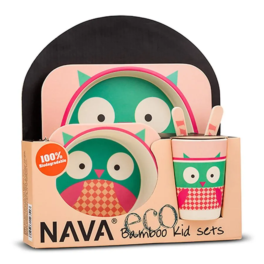 NAVA BAMBUS DEČIJI SET 5 KOMADA SOVA FOR KIDS