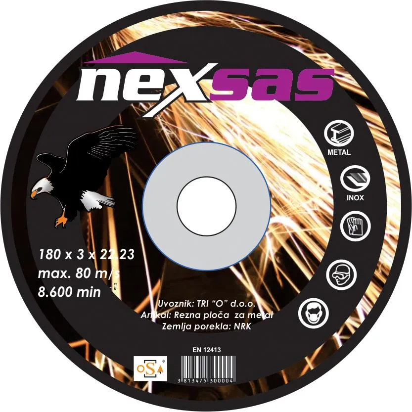 NEXSAS REZNA PLOCA ZA METAL 180X3X22.23