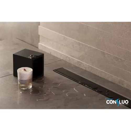 PEŠTAN CONFLUO FRAMELESS CRNO STAKLO 650mm