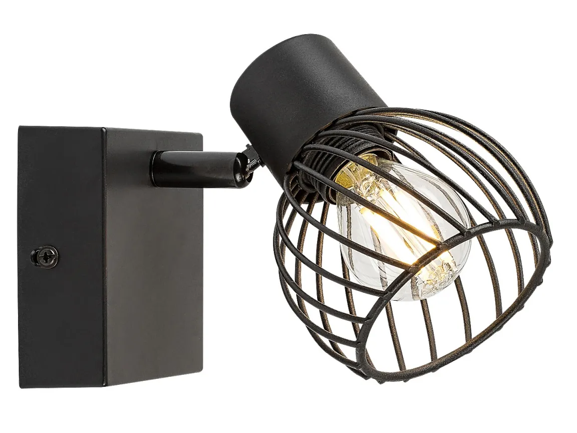 RABALUX ABERAMA ZIDNA LAMPA E27 1X10W CRNA