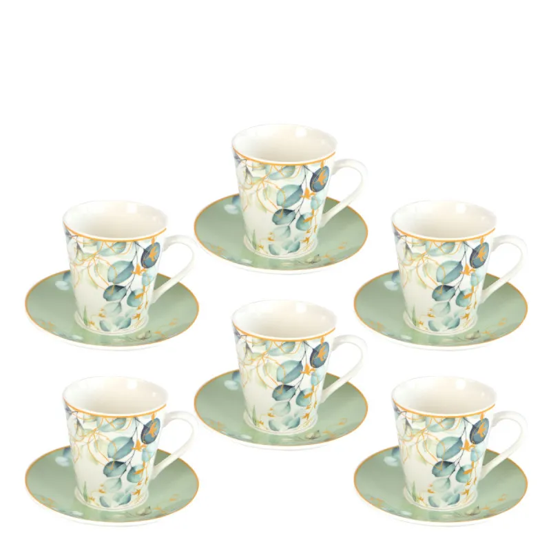 SIGMA PORCELAN SET ZA KAFU 150ML 6/1 ZEL. LIST