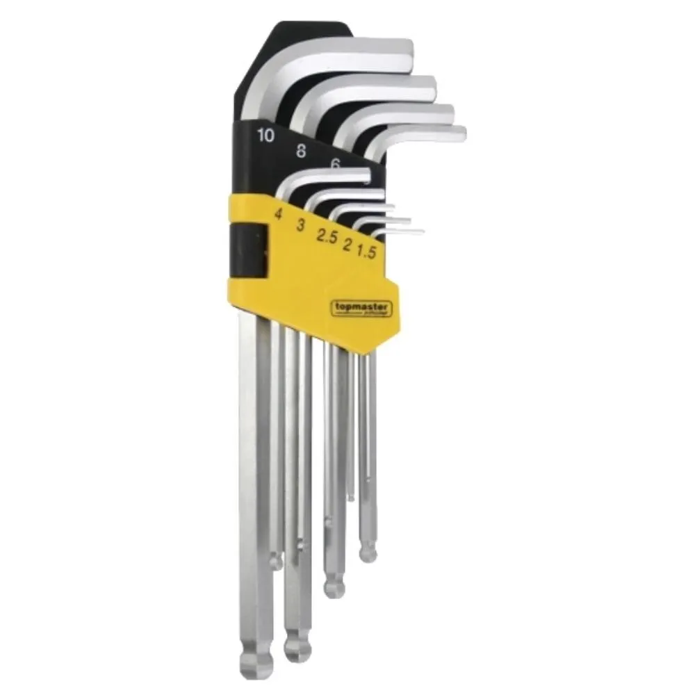 TOPMASTER INBUS SET SA KUGLOM 1.5-10MM 9KOM.
