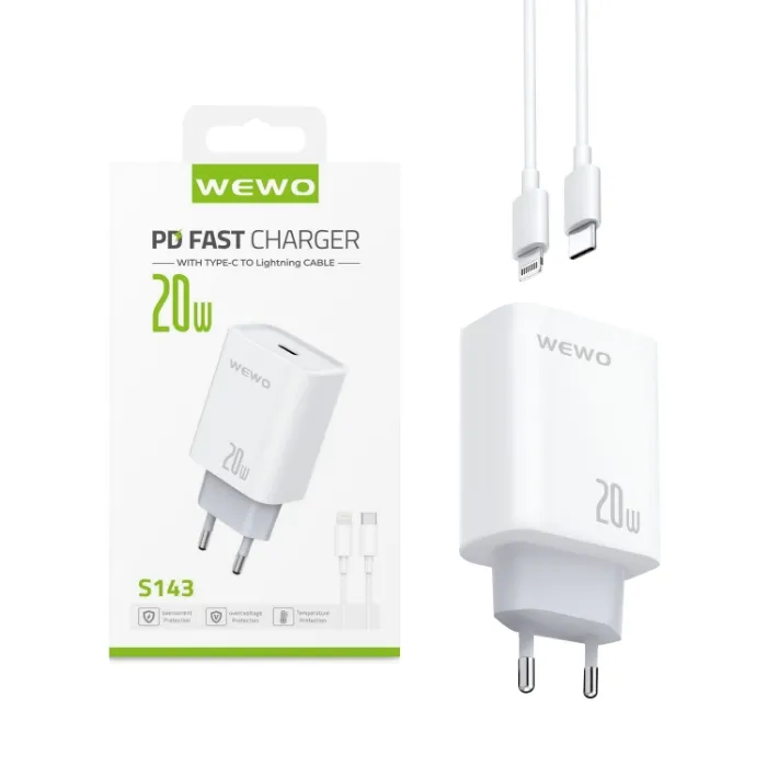 WEWO S143 FAST PD PUNJAČ TIP C NA LIGHTING DATA K