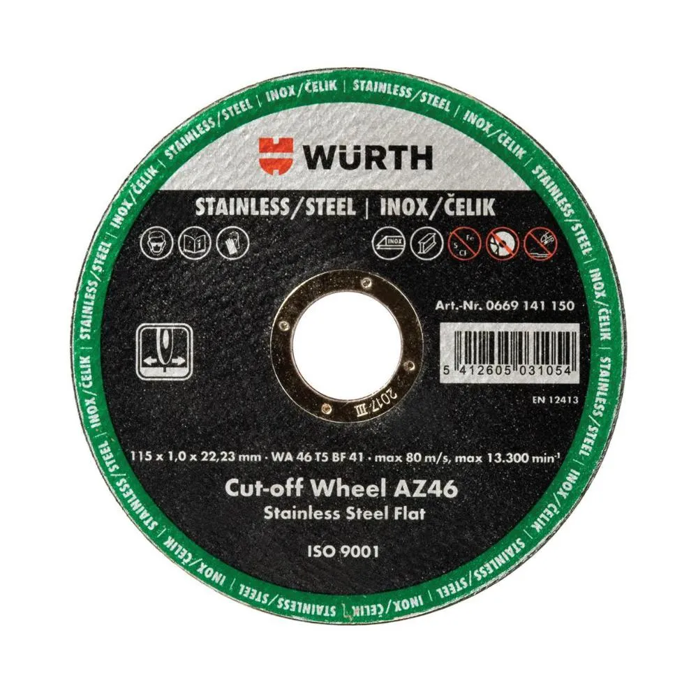 WURTH REZNA PLOCA ZA INOX 125X1.0