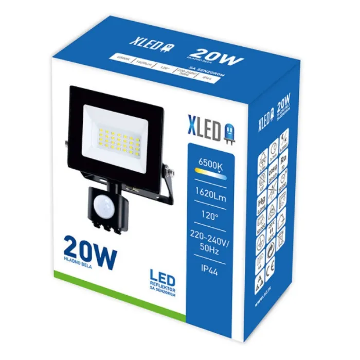 XLED REFLEKTOR 20W PIR SENZOR 6500K 1620LM