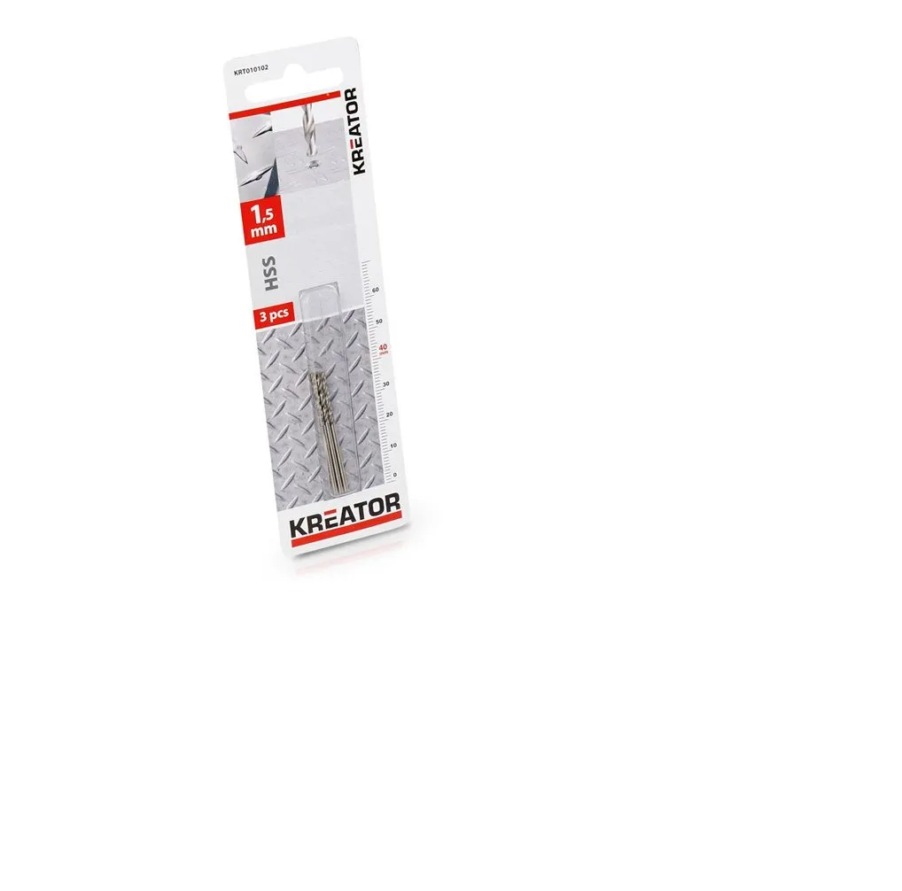BURGIJE ZA METAL HSS 1,5X40 3KOM.   Kreator alati