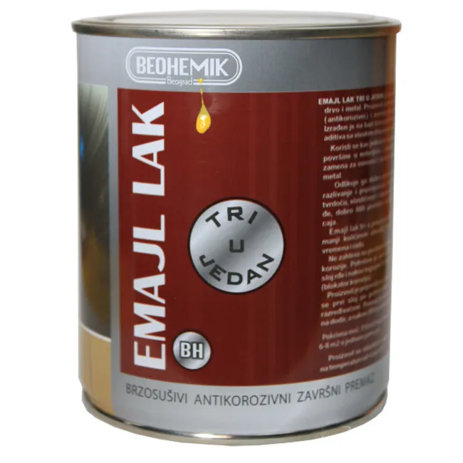 Emajl lak tri u jedan brzosušivi nitro beli mat za drvo i metal 0.75l
