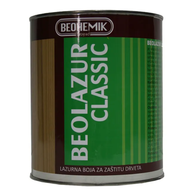 LAK LAZURNI CLASSIC BEZBOJNI ULJANI 0.75L  SA 10% LAKA BEOLAZUR