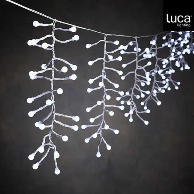 Lampice novogodišnje led ledenice bele 390led ip44 8 funkcija sa tajmerom - l420xw30cm