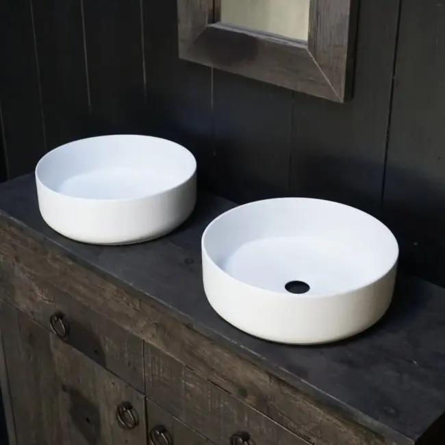 Lavabo okrugli keramički mira ø 36 cm mat beli