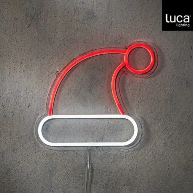 Neonsko svetlo kapa deda mraz crveno-bela ip20 90led sa dimerom usb priključak - l26,5xw29,5xh1,5cm