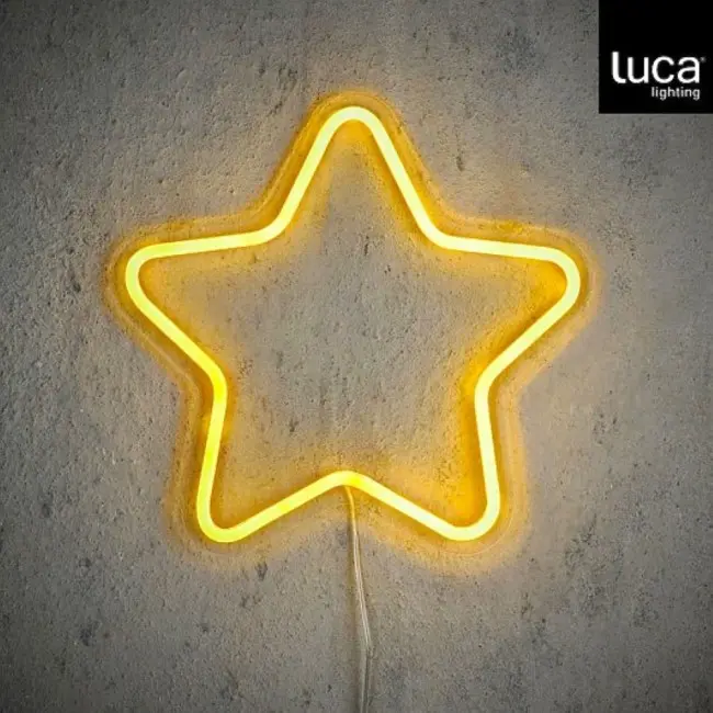 Neonsko svetlo zvezda toplo belo ip20 90led sa dimerom usb priključak - h1,5xd30cm
