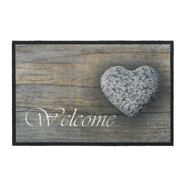 OTIRAČ WELCOME STONE HEART 50X75cm   GUMA PO OBODU