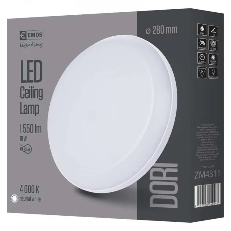 Plafonjera 18w 4000k dori okrugli 28x4,8cm ip54
