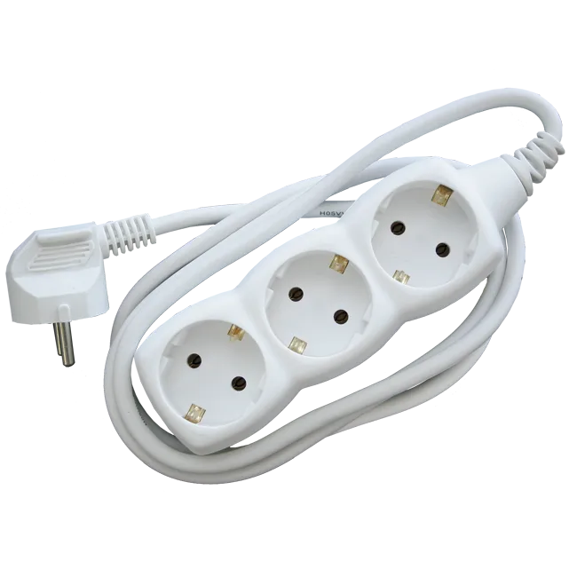PRODUŽNI KABL + 3 UTIČNICE  3X1,5mm2  - 1,5m  BELI