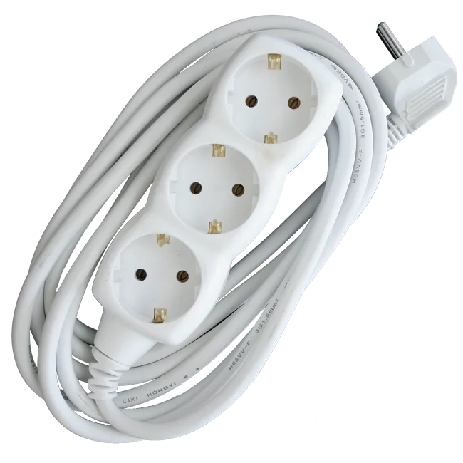 PRODUŽNI KABL + 3 UTIČNICE  3X1,5mm2 - 3m  BELI