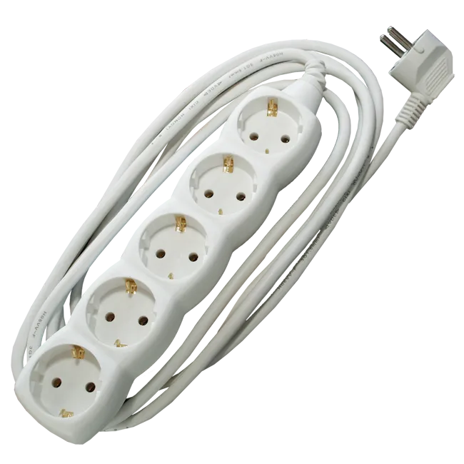 PRODUŽNI KABL + 5 UTIČNICA  3X1,5mm2 - 1,5m  BELI