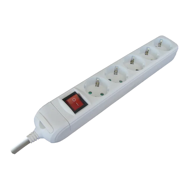 PRODUŽNI KABL + 5 UTIČNICA + PREKIDAC  P 3X1,5mm - 2m