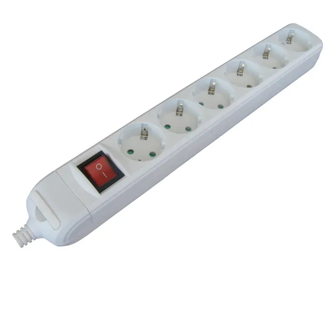 PRODUŽNI KABL + 6 UTIČNICA + PREKIDAČ  3x1,50mm2 - 2m