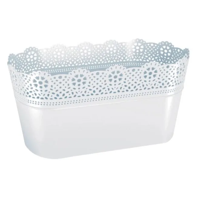 SAKSIJA ČIPKA LACE OVALNA  FI 28.5CM BELA