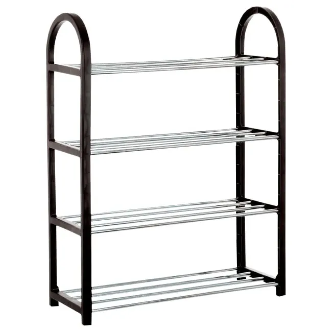 STALAK PVC + METAL  ZA OBUĆU 50X18,4X65CM CRNO/SREBRNA- JJA