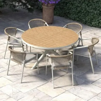 STO RONDO ALU fi 139CM BELA/BEŽ