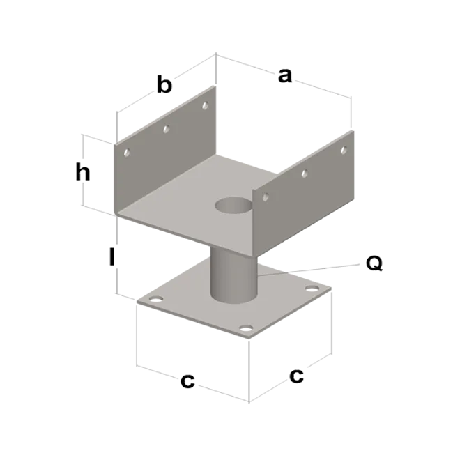 Stopa za grede tip u/ii 120x120x60x80x3x30