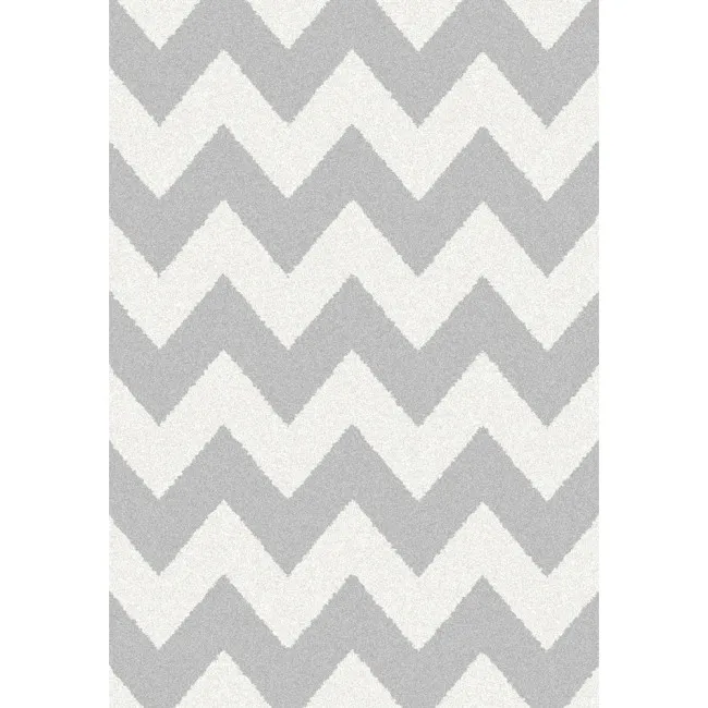 Tepih extra fleece chevron belo/srebrni 160x230cm