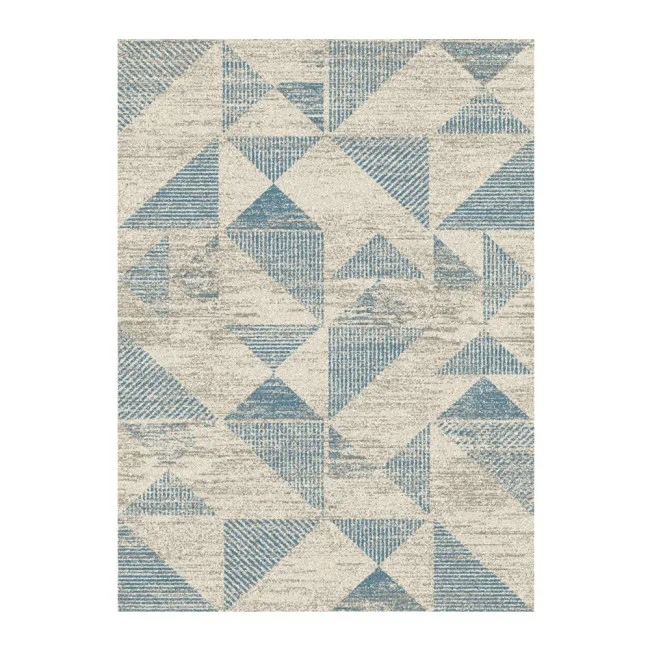 TEPIH SOFT CURLY SLONOVA KOST/PLAVI 60X110CM  TROUGLOVI