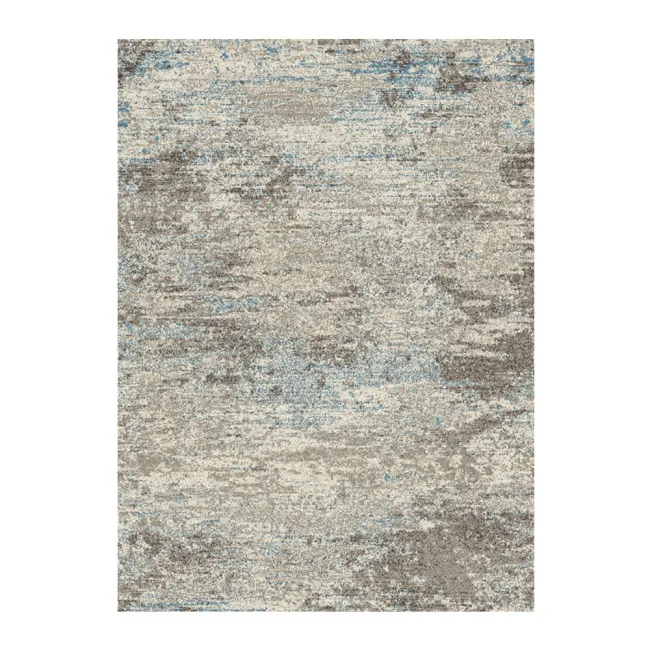 Tepih soft curly slonova kost/plavi 60x110cm