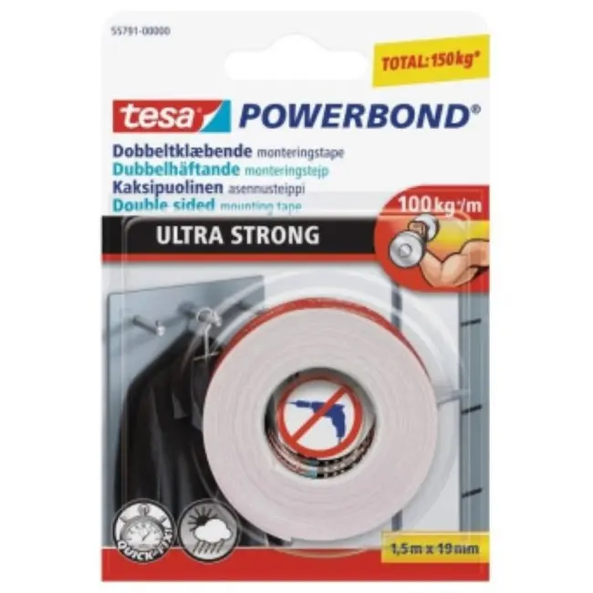TRAKA MONTAŽNA POWERBOND  ULTRA STRONG 1,5M 19MM TESA