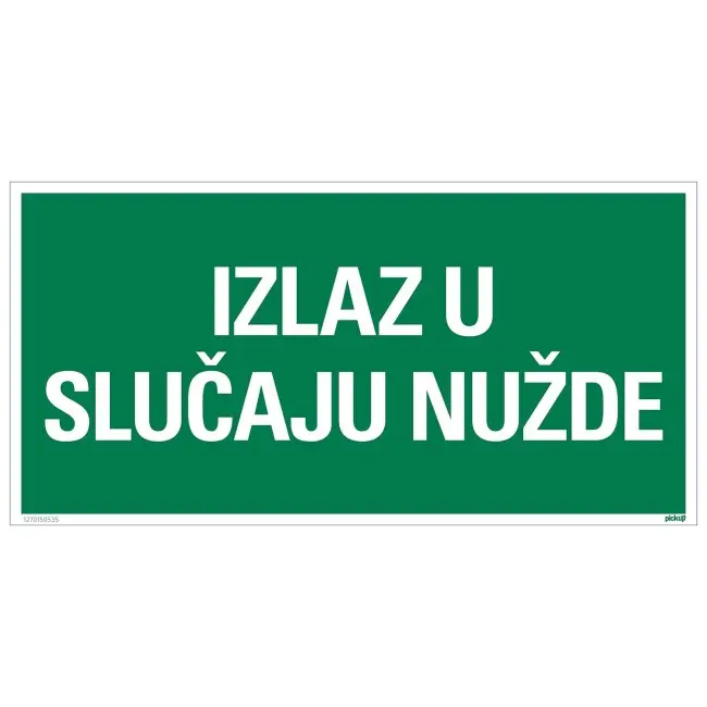 Znak - izlaz u slučaju nužde - 150x300mm