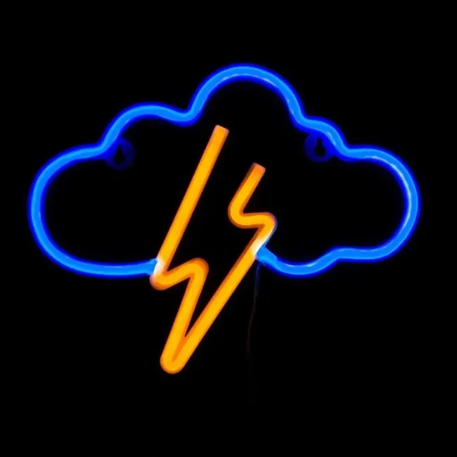 ZNAK NEON  STORM 29X23CM PLAVO/ŽUTI